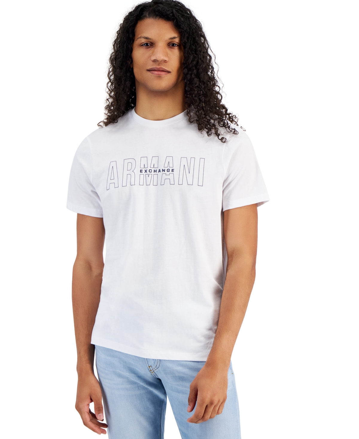 A X Armani Exchange Men s Logo Graphic Short Sleeve Crewneck T Shirt Created for Macy s Smart Closet
