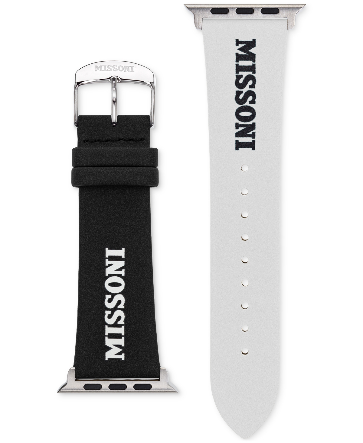 MISSONI BLACK & WHITE LEATHER STRAP FOR APPLE WATCH 42/44/45MM