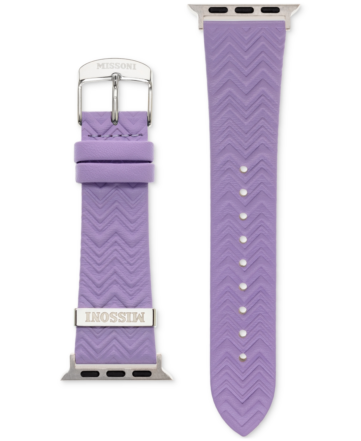 MISSONI LILAC ZIGZAG LEATHER STRAP FOR APPLE WATCH 38/40/41MM