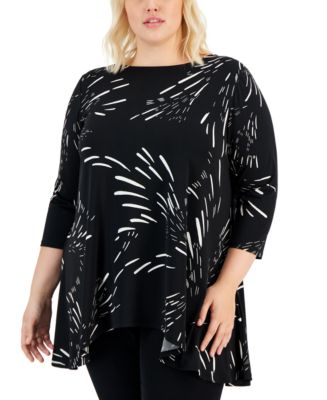 売れ筋商品|||ジェイエムコレクション カットソー トップス レディース Plus Size Swing Top, Created for Macy's Deep Black JM Collection Plus Size Swing Top, Exclusively at Macy's