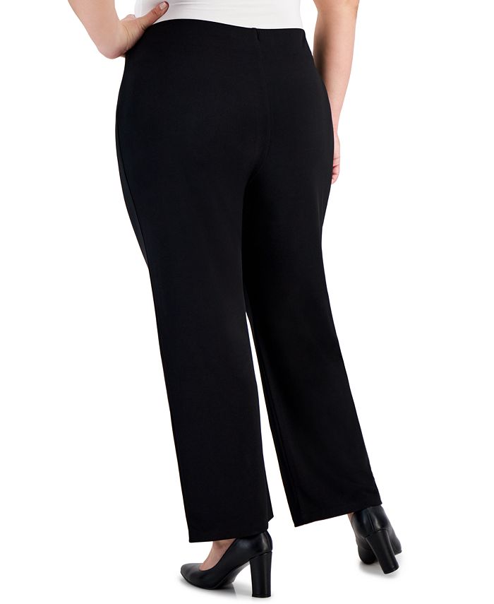 JM Collection Plus and Petite Plus Size Wide-Leg Pull-On Pants, Created ...