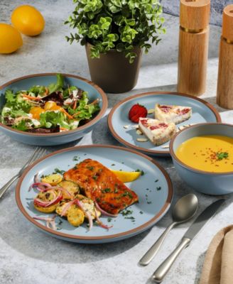 Elite Lagos Double Bowl-16 Piece Dinnerware Set,  Service for 4