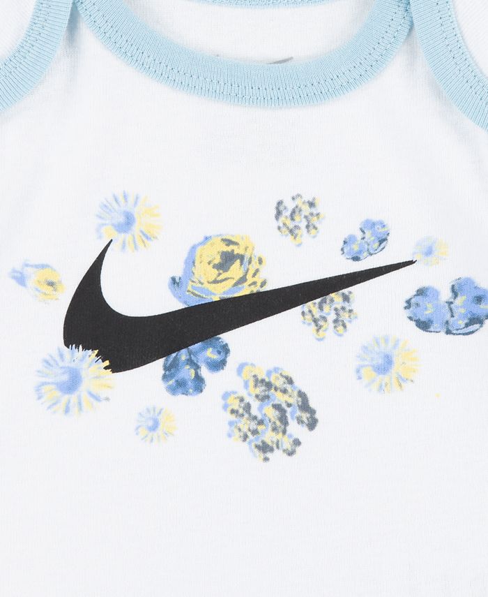 Nike Baby Girls Mini Me Flower Gift Box Bodysuit, Headband and Booties