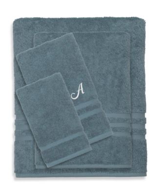 Linum Home Textiles Turkish Cotton Personalized Denzi Teal Towel Collection Bedding In Blue