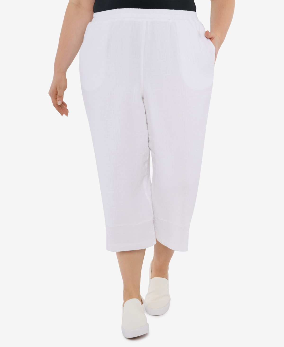 Alfred Dunner Plus Size Set Sail Nautical Wide Leg Pants