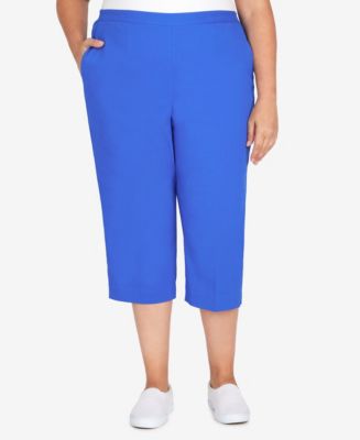 Alfred Dunner Plus Size Cool Vibrations Relaxed Fit Go-To Capri Pants ...