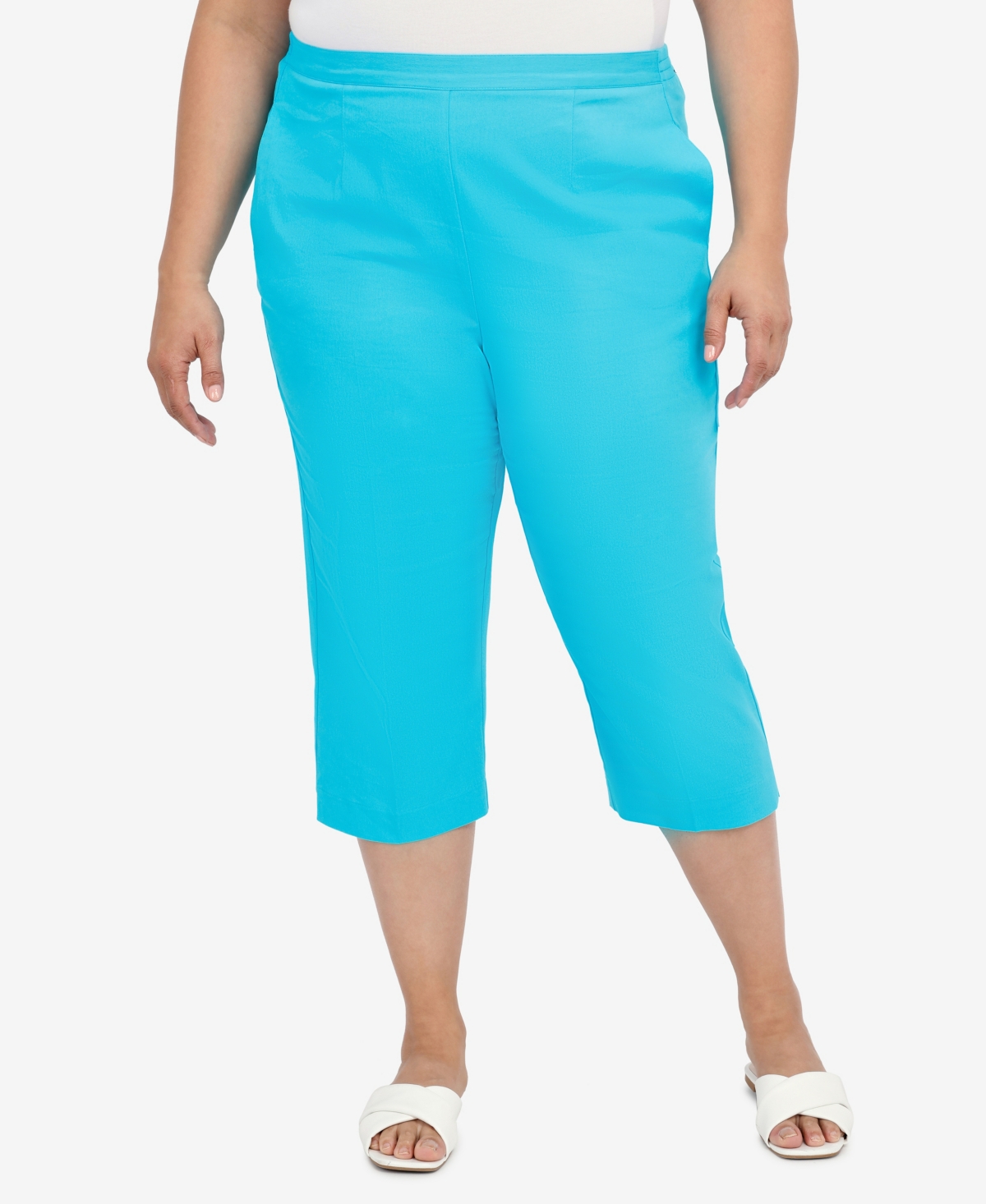 Alfred Dunner Plus Size Cool Vibrations Relaxed Fit Go-To Capri Pants