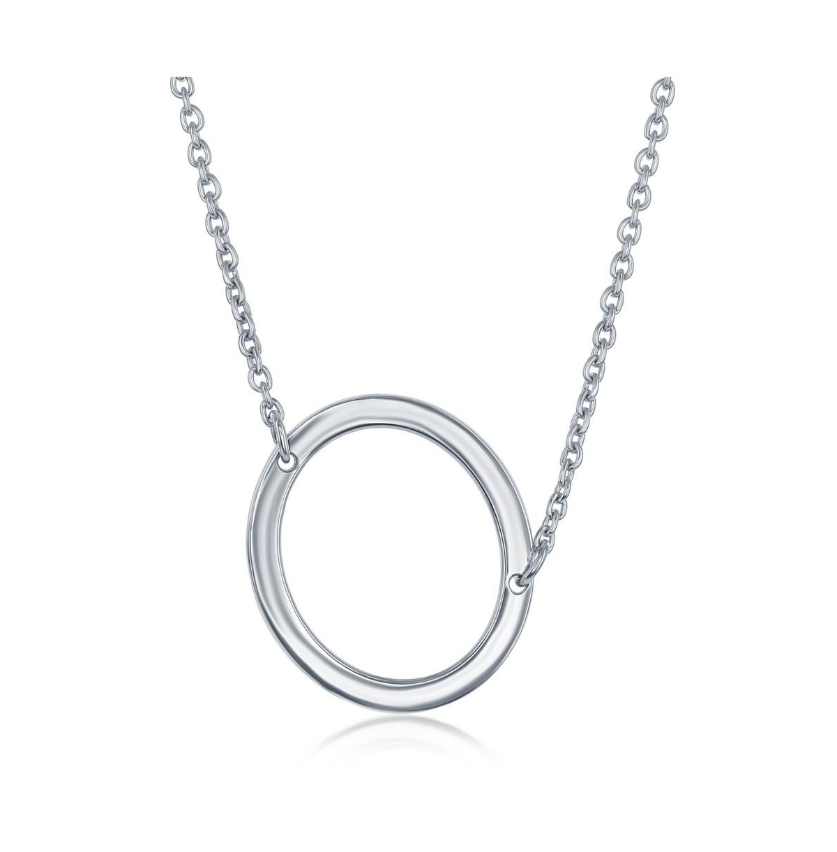 Sterling Silver Sideways Initial Necklace - Silver o
