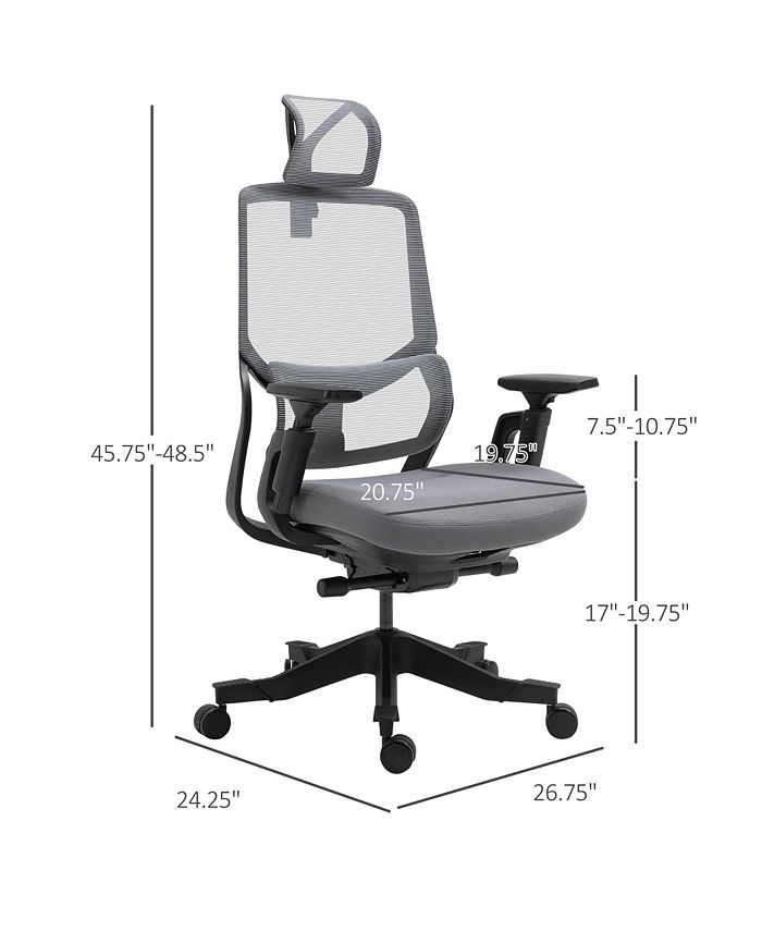 Vinsetto Mesh Fabric Home Office Chair with Adjustable Height and