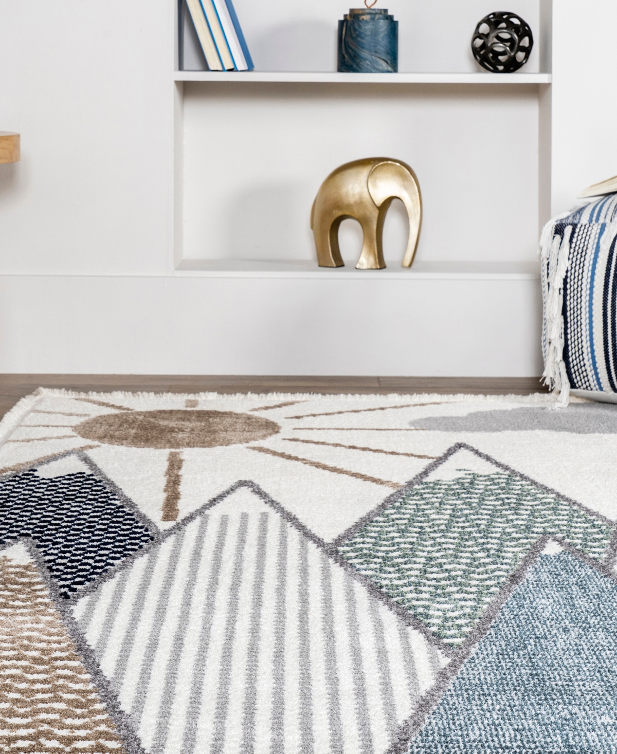 nuLoom Pearl Elsha Rocky Mountains Kids Fringe Area Rug
