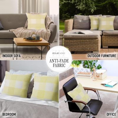 Buffalo Plaid Polyester Durable Anti-Fade 2 Piece Throw Pillow Covers, 18x18 Inches