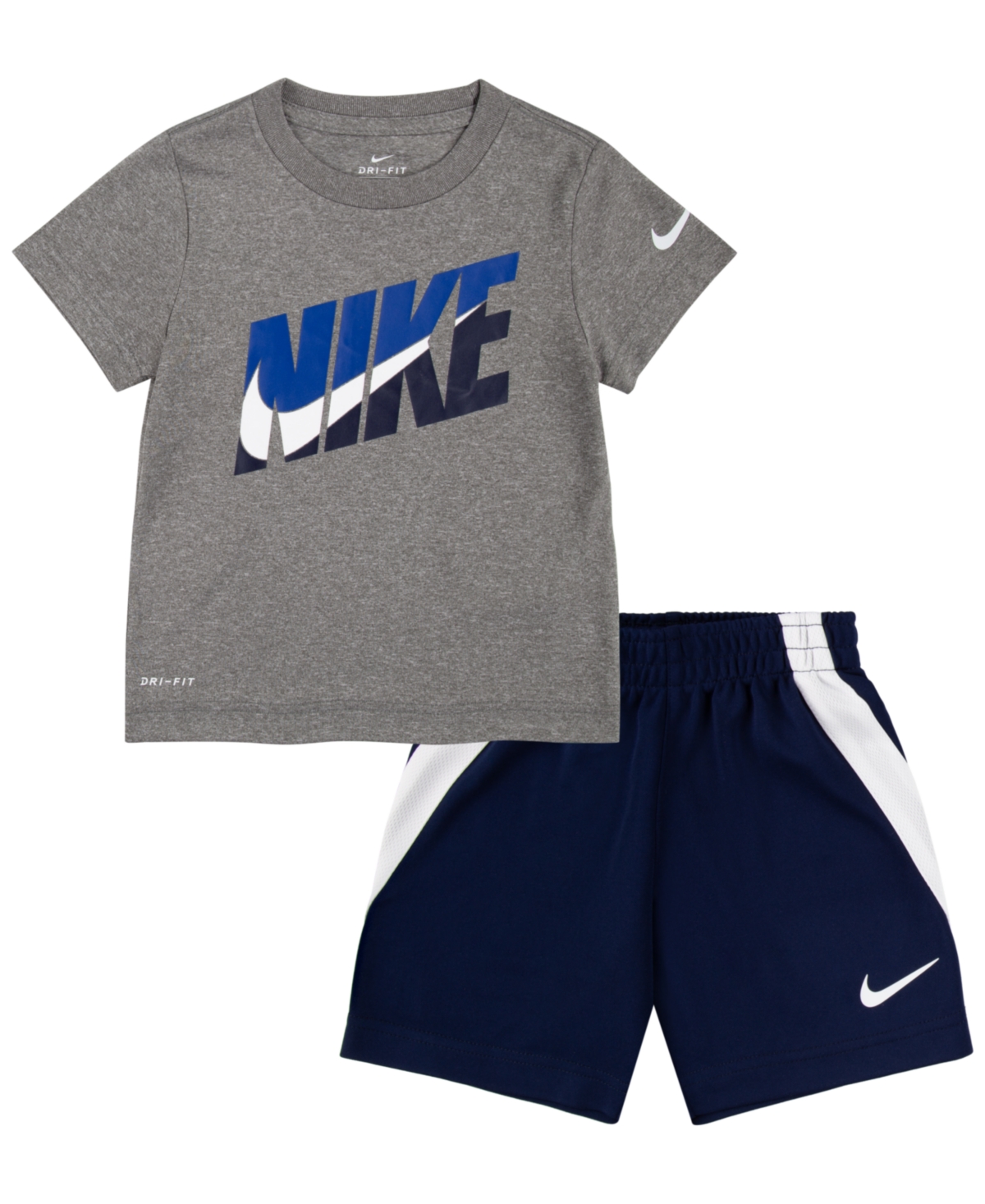 Nike Toddler Boys Tri-color T-shirt And Shorts Set In Midnight Navy