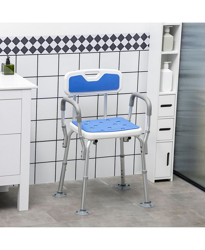 EVA Padded Shower Chair with Arms and Back, Bath Seat with