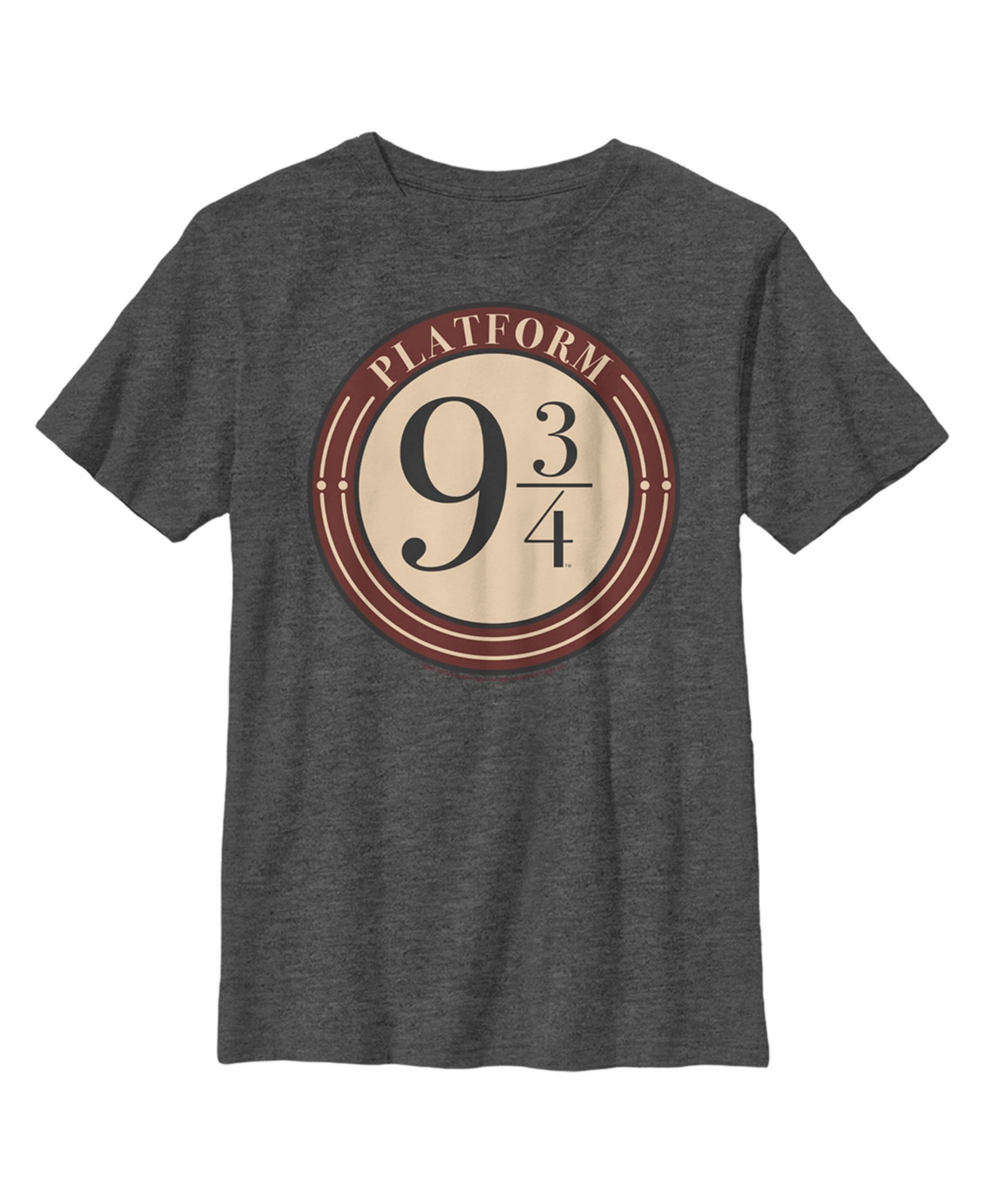 Warner Bros Kids' Boy's Harry Potter Platform 9 3/4 Logo Child T-shirt In Charcoal Heather