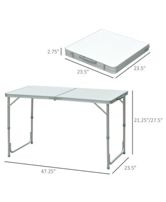 4FT Aluminum Adjustable Folding Camp Table with MDF Top