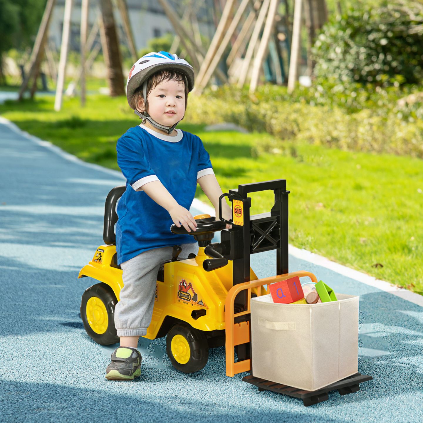 Детская игрушка Aosom Sit and Scoot Ride-On Toy with Lever-Operated Fork, 66 lbs Capacity, Ages 3-4 — фото 2