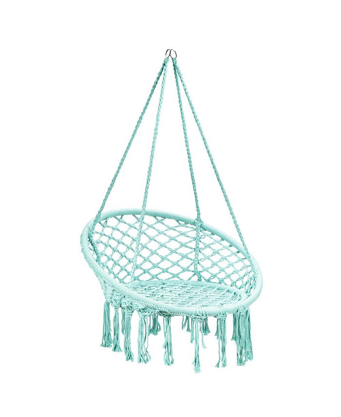 Macrame hanging chair spotlight best sale