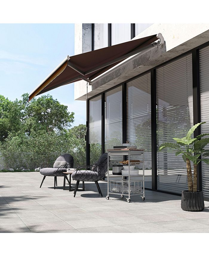 Outsunny 12' x 10' Retractable Awning Patio Awnings Sun Shade Shelter