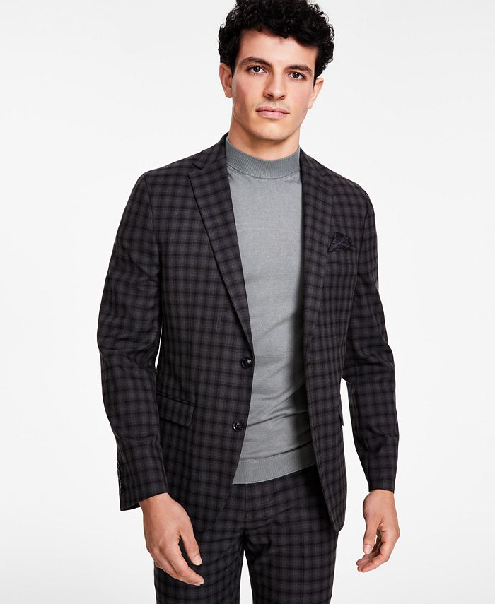 Bar III Men's Skinny-Fit Check Suit Jacket, Created for Macy's - Macy's