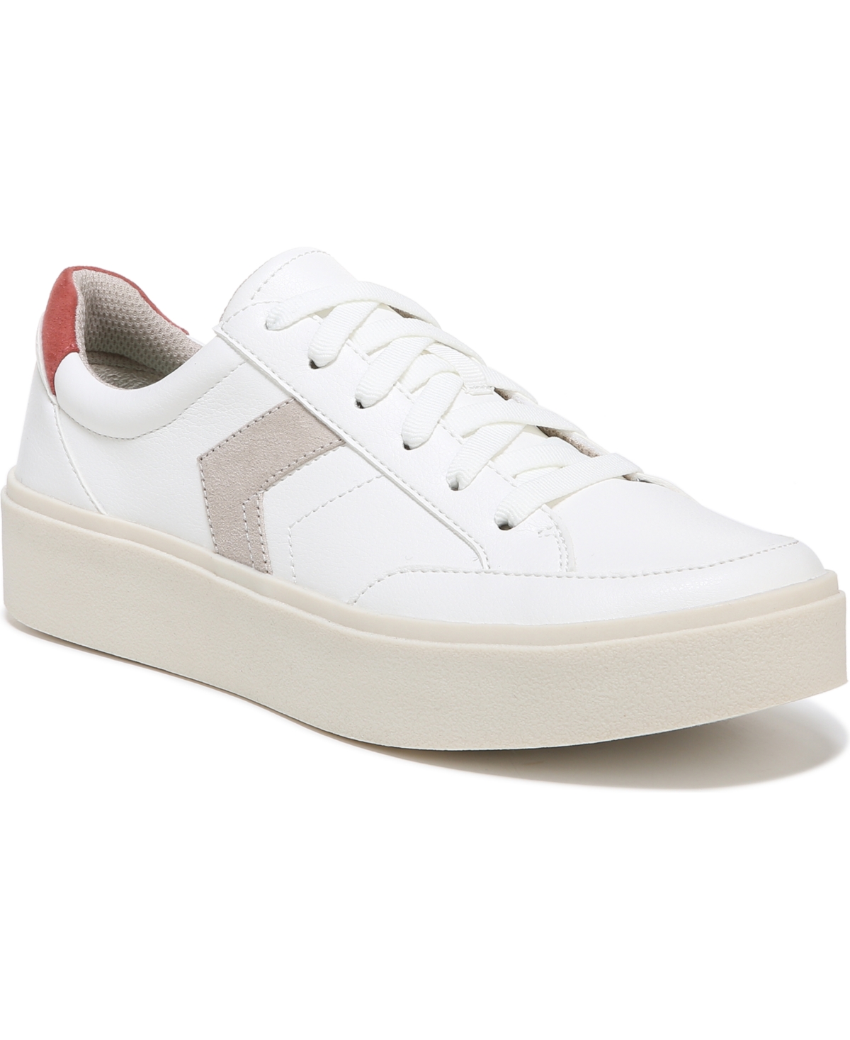 Women's Madison-Lace Sneakers - White/Black Faux Leather