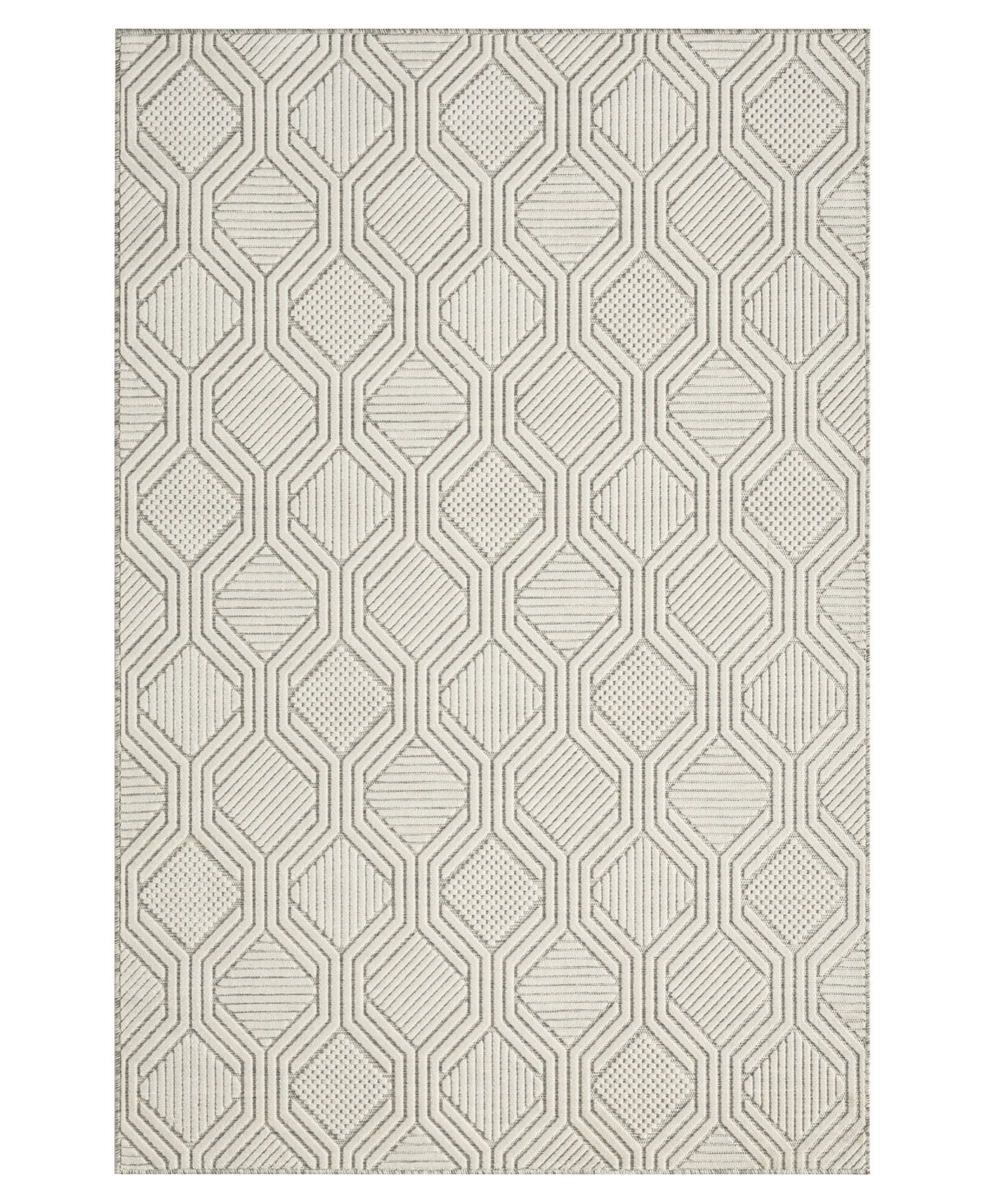 Lr Home Vance VERND82109 7'9in x 9'9in Outdoor Area Rug - Gray, Ivory