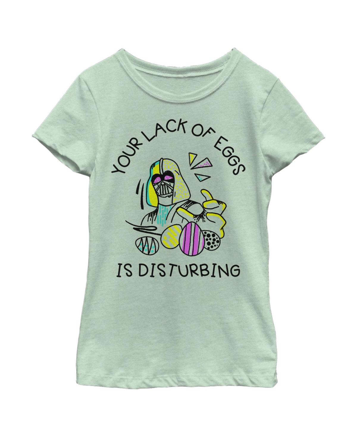 Disney Lucasfilm Girl's Star Wars Easter Your Lack Of Eggs Is Disturbing Text Child T-shirt In Mint