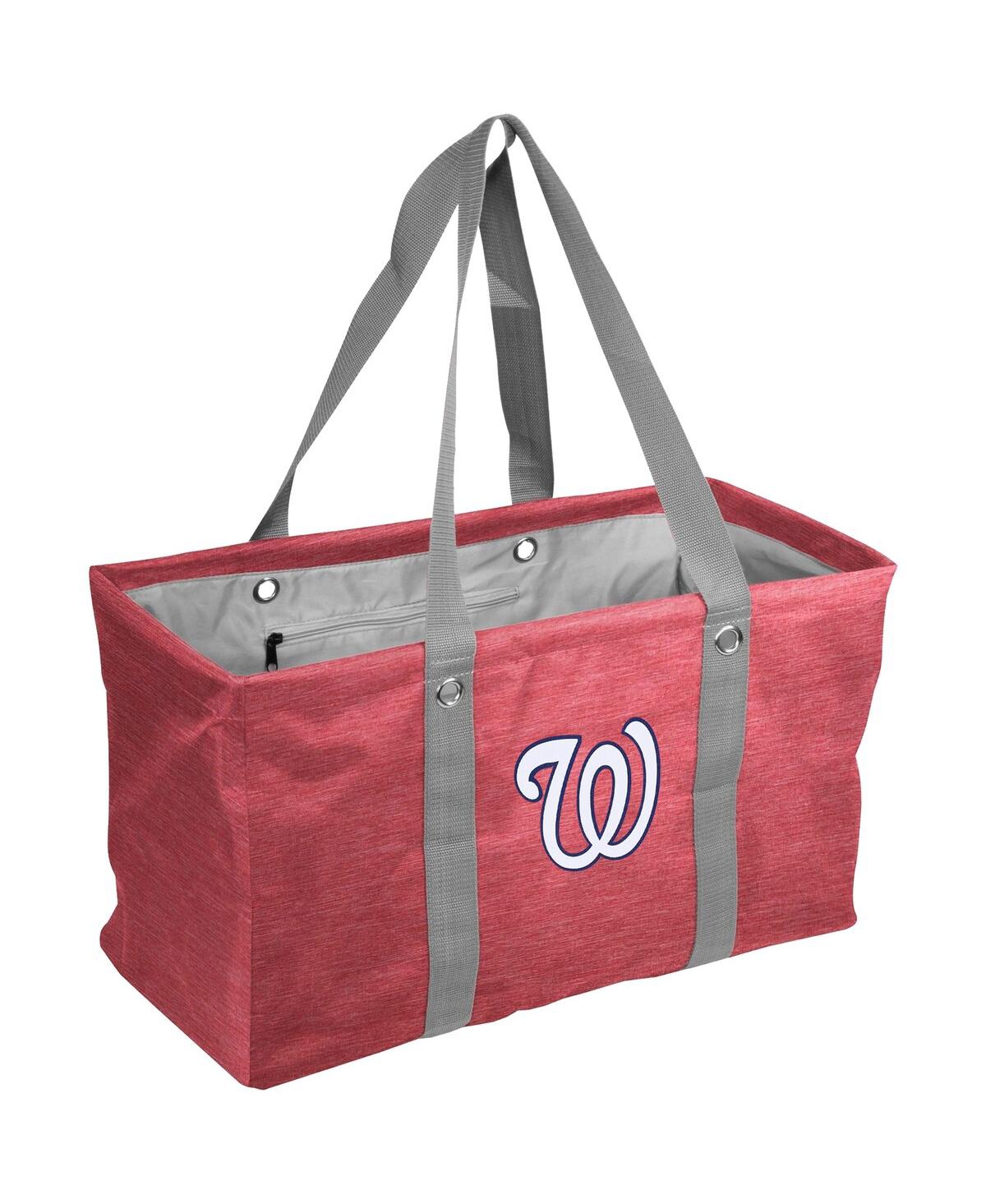 Logo Brands Men's And Women's Washington Nationals Crosshatch Picnic Caddy Tote Bag In Red