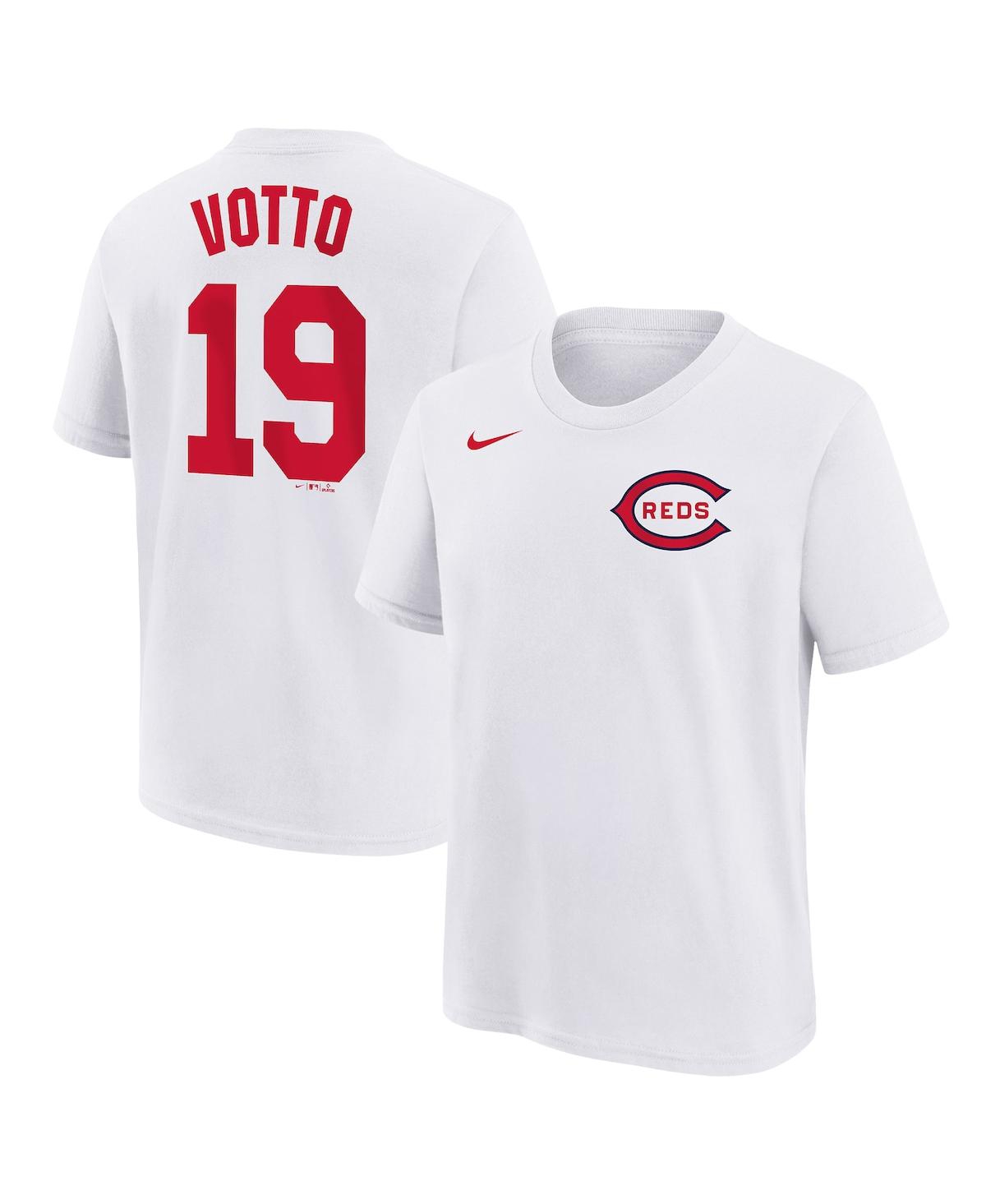 Nike Kids' Big Boys And Girls  Joey Votto White Cincinnati Reds 2022 Field Of Dreams Name And Number T-shir