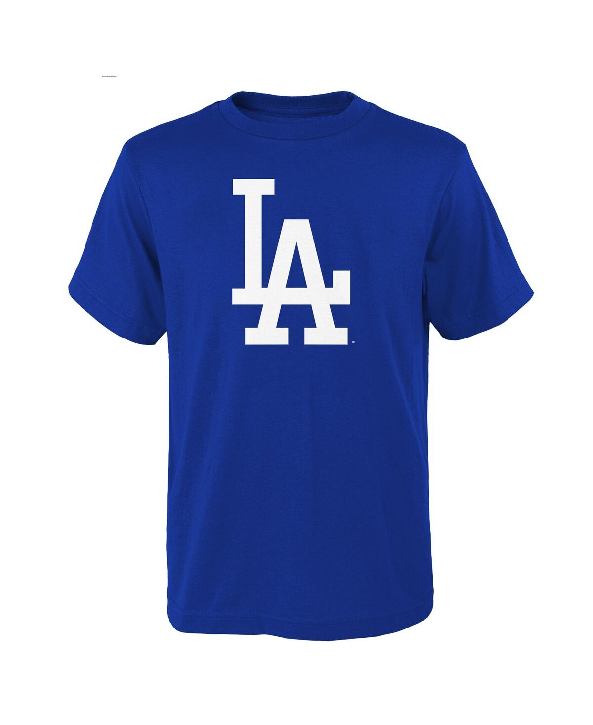 Outerstuff Kids' Big Boys And Girls Royal Los Angeles Dodgers Logo Primary Team T-shirt