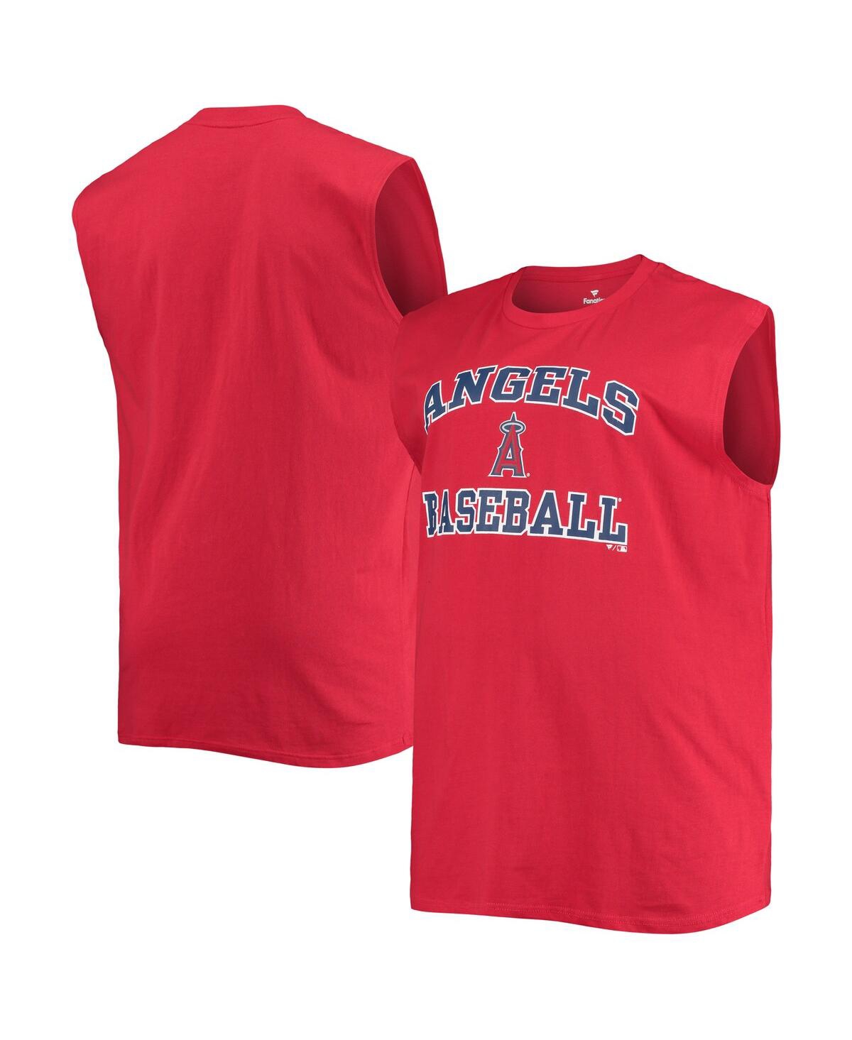 PROFILE MEN'S RED LOS ANGELES ANGELS BIG AND TALL JERSEY MUSCLE TANK TOP