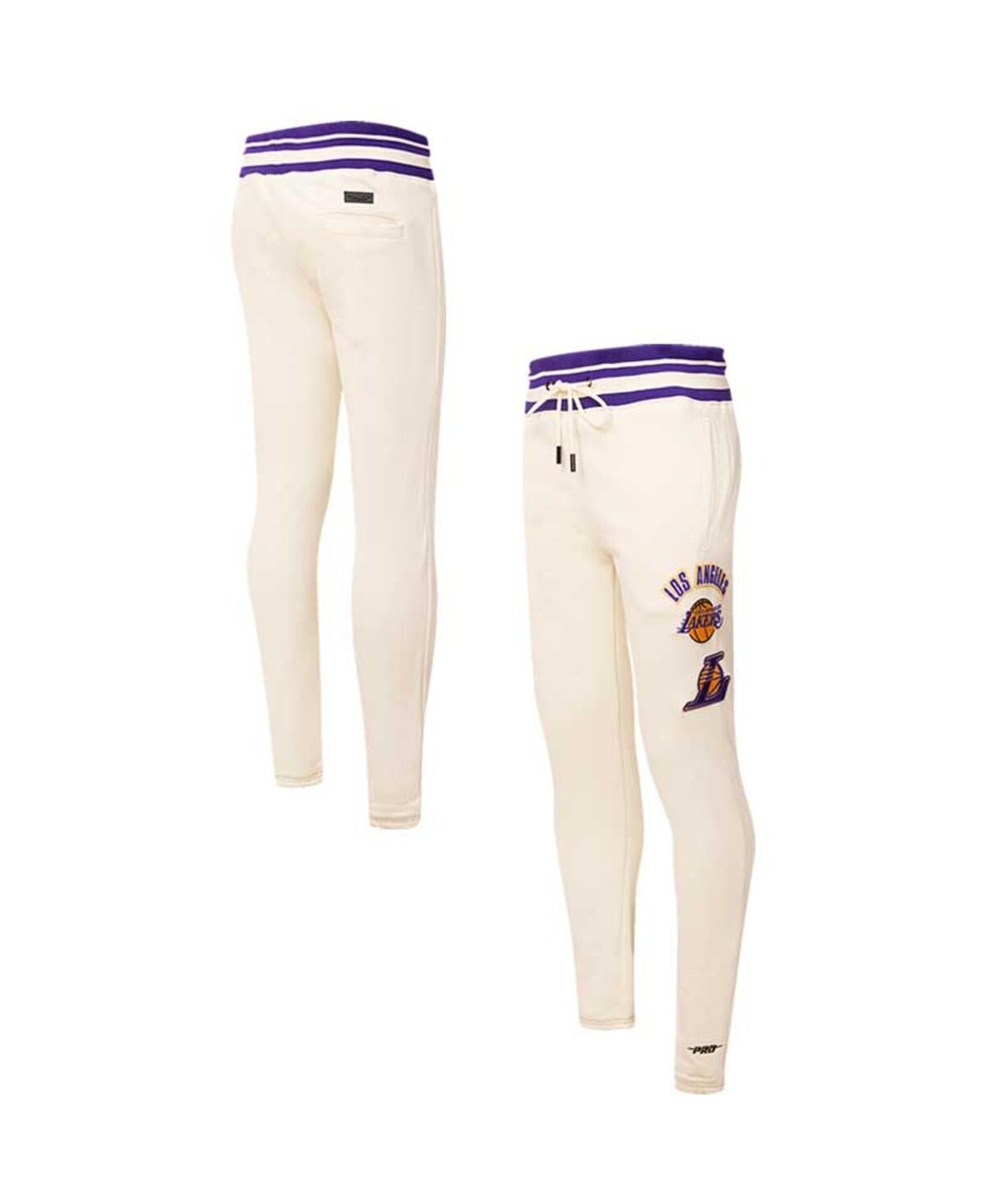 Shop Pro Standard Men's  Cream Los Angeles Lakers Retro Classic Fleece Sweatpants