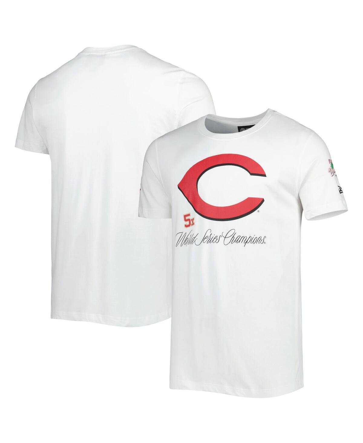 NEW ERA MEN'S NEW ERA WHITE CINCINNATI REDS HISTORICAL CHAMPIONSHIP T-SHIRT 