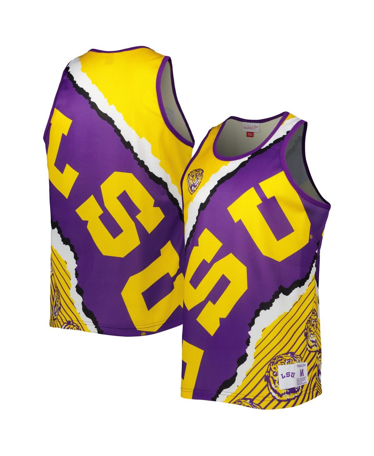 Men's Mitchell & Nessand Gold Lsu Tigers Jumbotron 2.0 Sublimated Tank Top - Purple, Gold