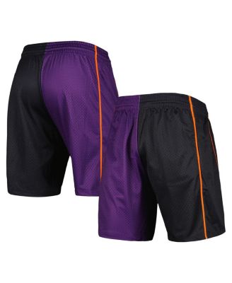 Men's Black and Purple Phoenix Suns Hardwood Classics 2001 Split Swingman Shorts
