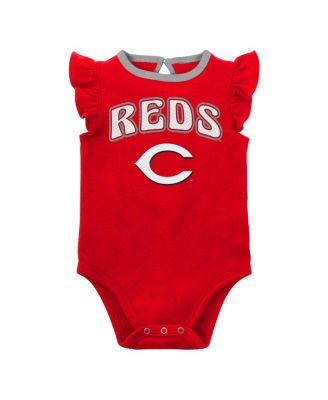 Newborn and Infant Boys and Girls Red, Heather Gray Cincinnati Reds Little Fan Two-Pack Bodysuit Set