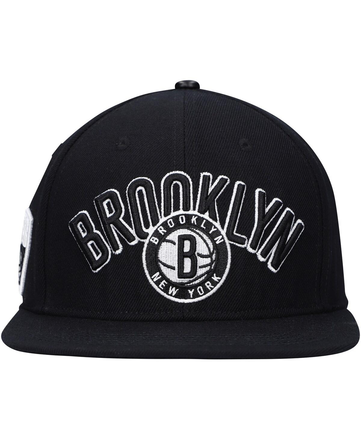 Shop Pro Standard Men's  Black Brooklyn Nets Wordmark Logo Snapback Hat
