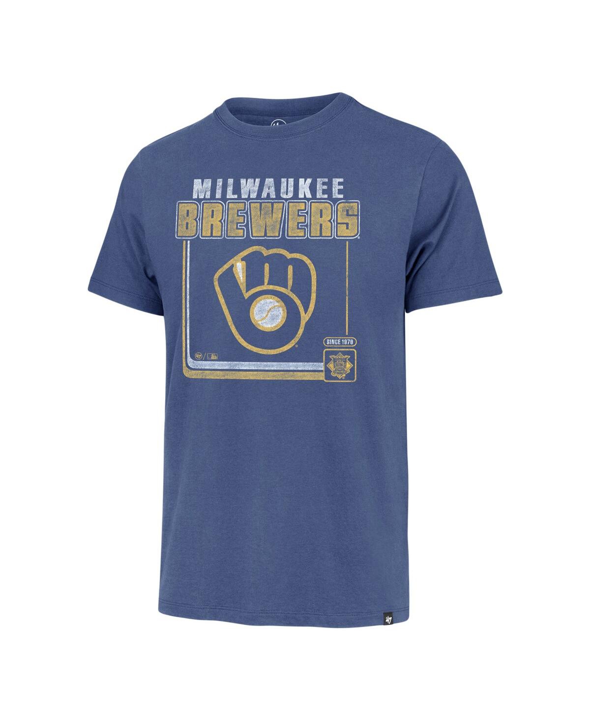 Shop 47 Brand Men's ' Royal Milwaukee Brewers Borderline Franklin T-shirt