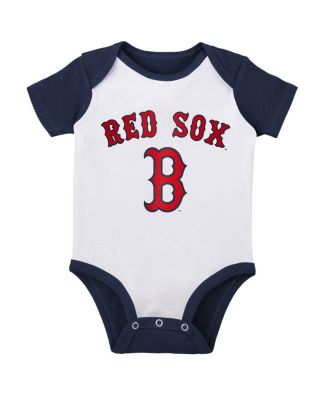 Infant Boys and Girls White and Heather Gray Boston Red Sox Two-Pack Little Slugger Bodysuit Set