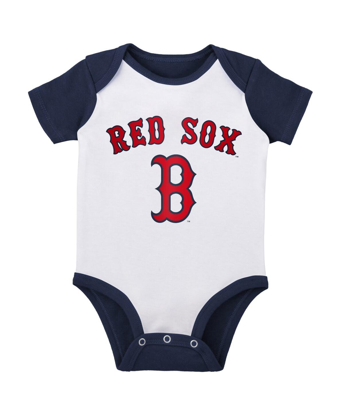 Outerstuff Infant Boys And Girls White And Heather Gray Boston Red Sox Two-pack Little Slugger Bodysuit Set In White,heather Gray