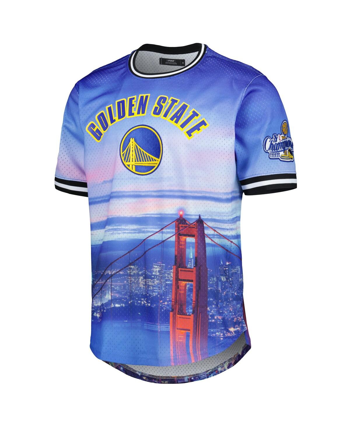 Pro Standard Golden State Warriors Cityscape Stacked Logo T-shirt In Blue,pink