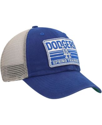 Men's Royal, Tan Los Angeles Dodgers Four Stroke Clean Up Trucker Snapback Hat