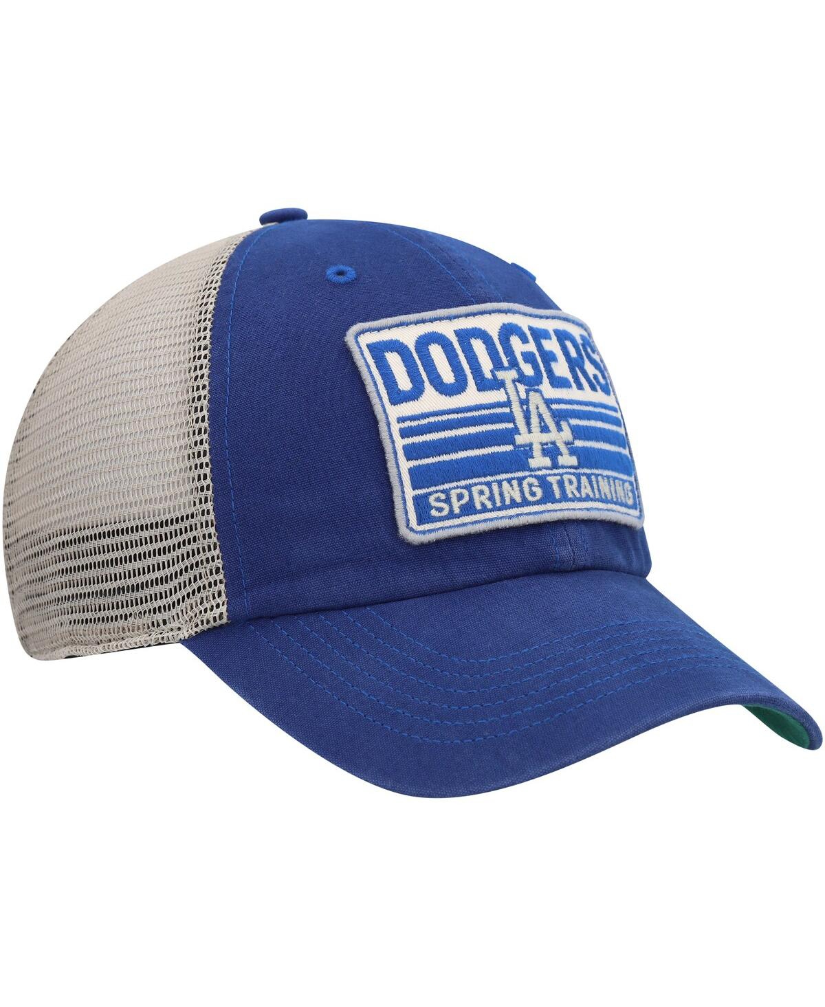 47 Brand Men's ' Royal, Tan Los Angeles Dodgers Four Stroke Clean Up Trucker Snapback Hat In Royal,tan