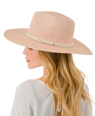 Rope Trim Straw Panama Hat