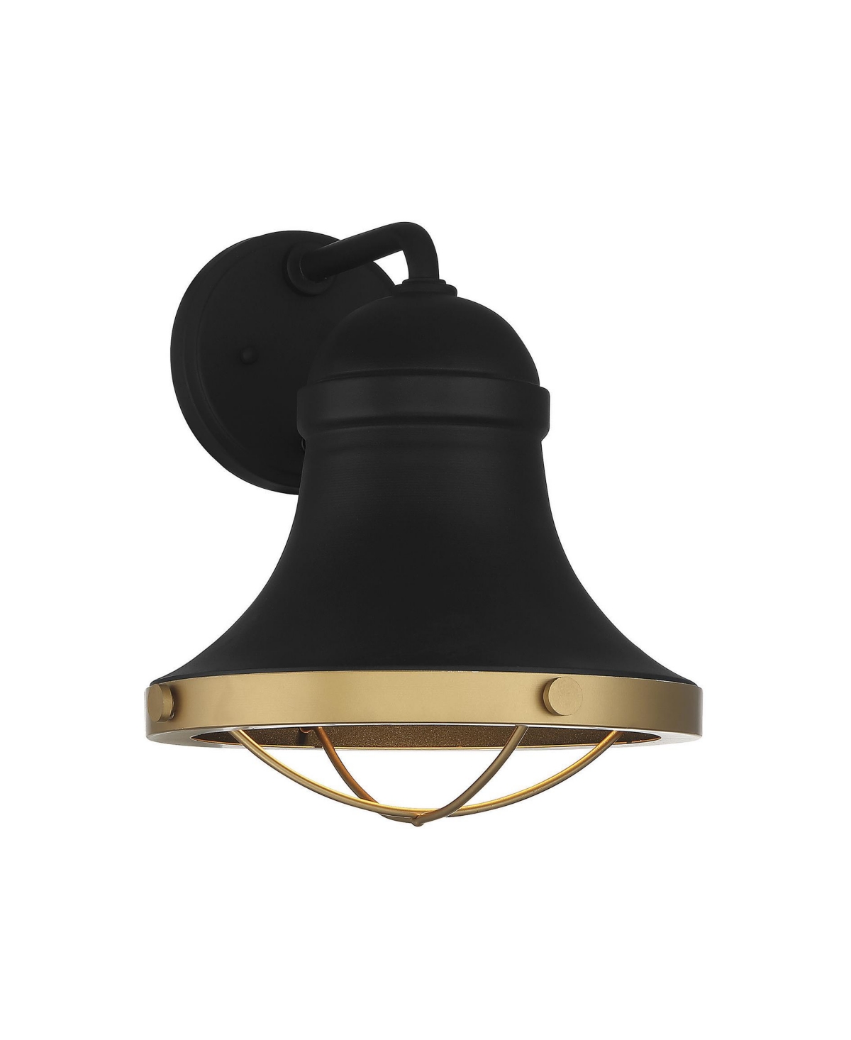 Belmont 1-Light Outdoor Wall Lantern in Textured Black with Warm Brass Accents - Textured black/warm brass accents