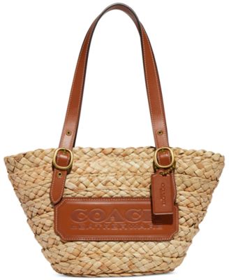 COACH Structured Straw Mini Tote Bag 16 Macy s