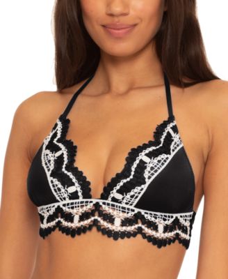 Becca - Women's Delilah Halter Crochet-Trim Bikini Top