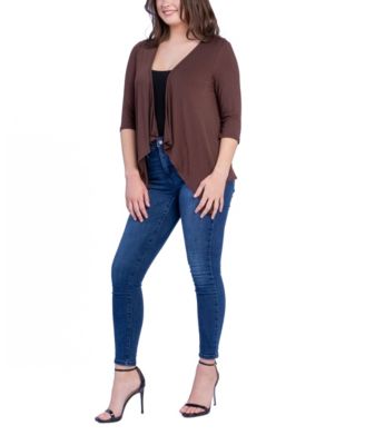 Women's Open Front Elbow Length Sleeve Cardigan Sweater