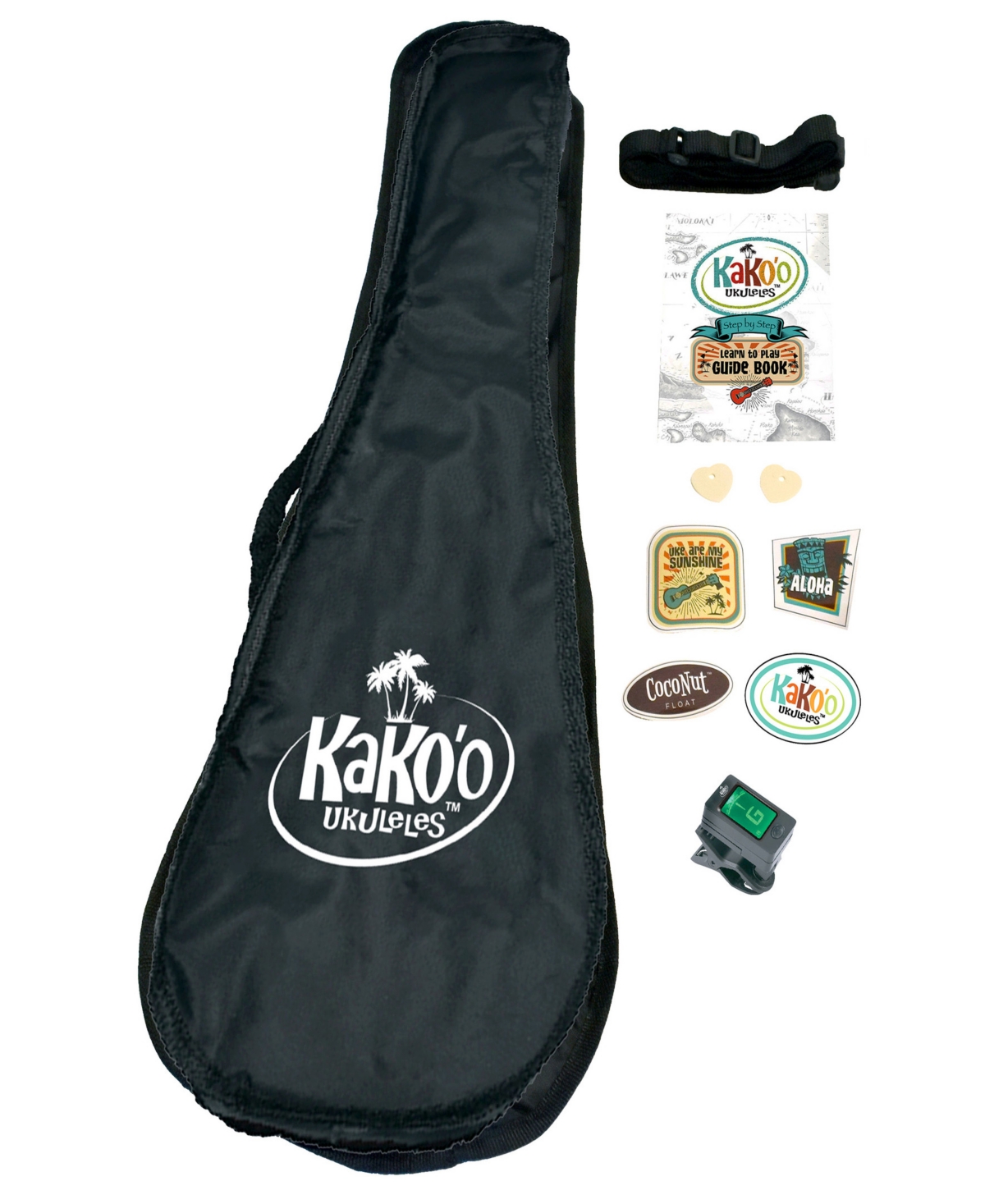 Kako'o Music Seafoam Green Wooden Ukulele Set In Multi