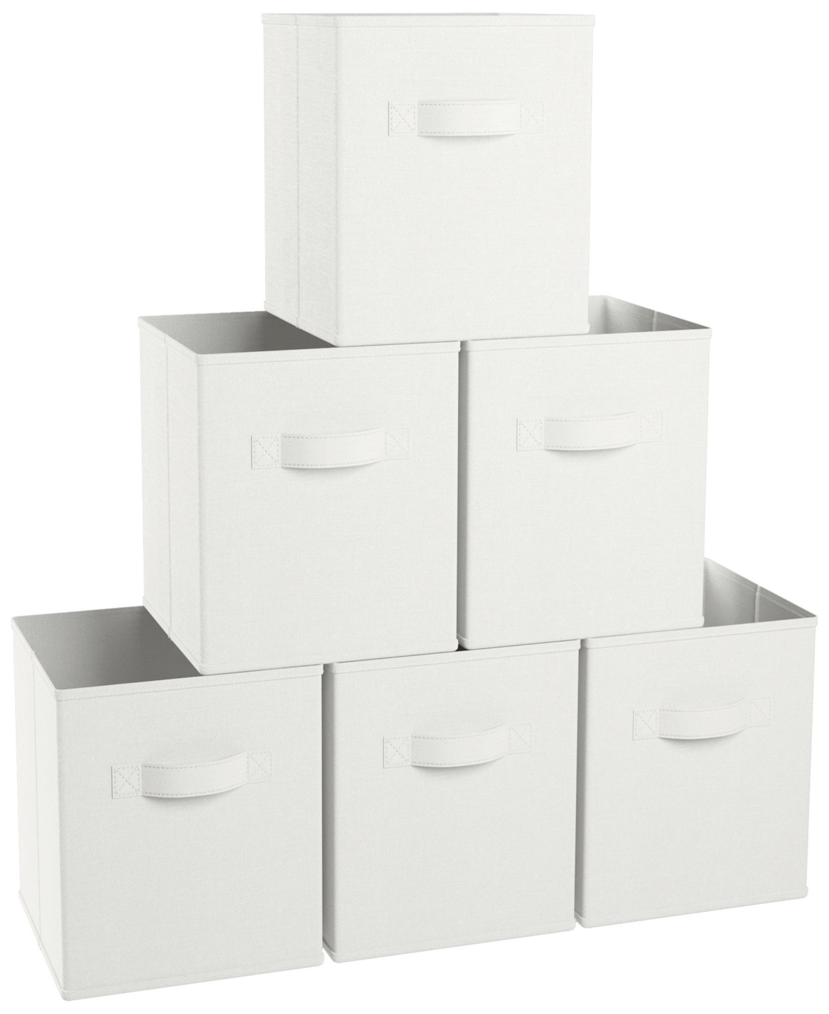 Ornavo Home Foldable Storage Cube Bin With Dual Handles- Set Of 6 In White