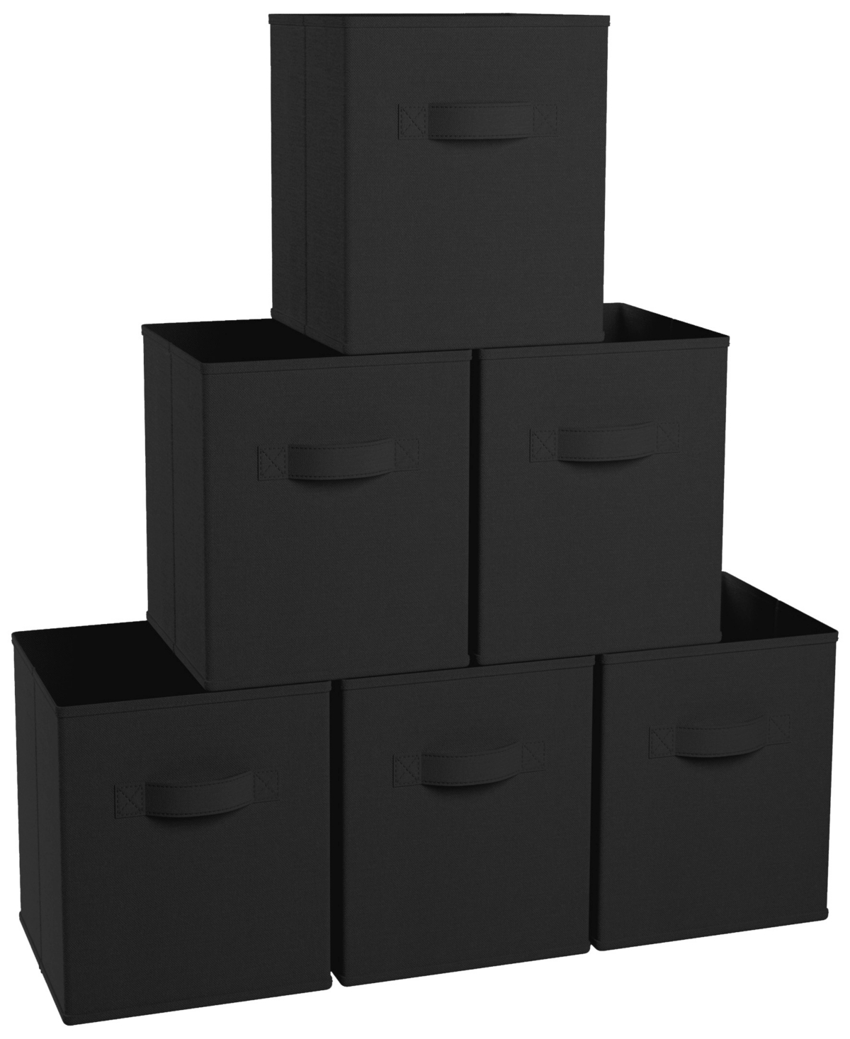 Ornavo Home Foldable Storage Cube Bin With Dual Handles- Set Of 6 In Black